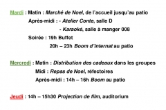 programme de noel 2018